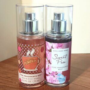 NWT~ Marshmallow Pumpkin Latte & Sweet Pea Body Mist purse size ~ 2.5 Fl Oz.